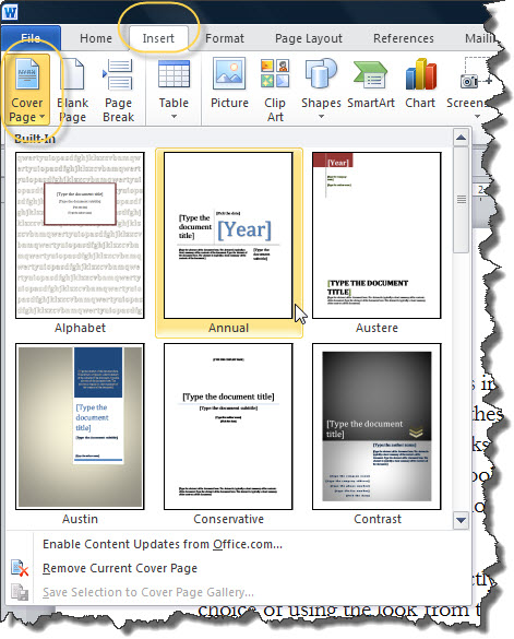 microsoft word for mac 2011, create a header and a cover page for apa format